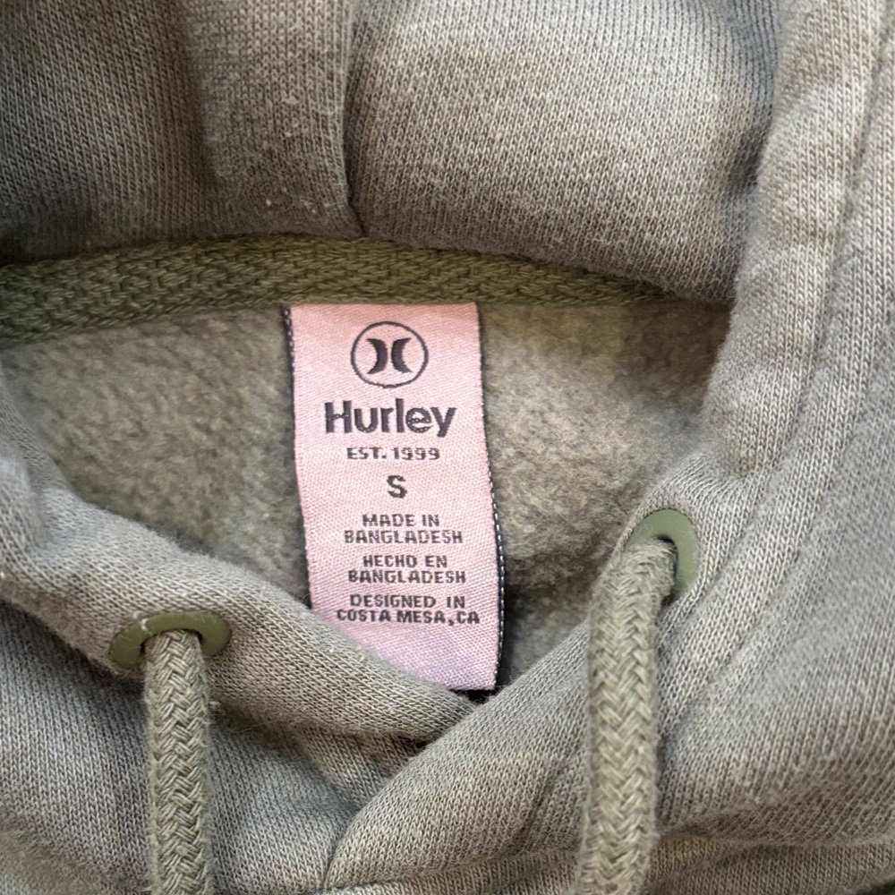 Hurley Olive Green Surf Hoodie with pockets Small - Picture 2 of 7